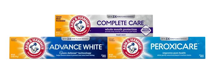 Arm & Hammer Toothpaste packages